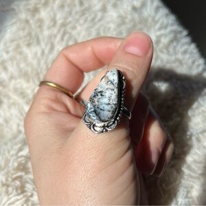 Silver Dendritic Jasper Ring